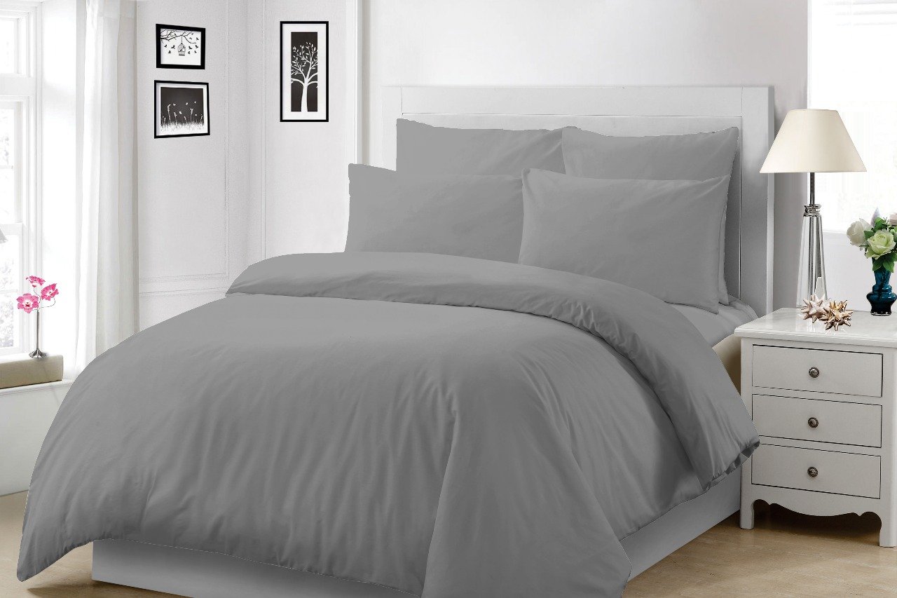 clicktostyle Luxury T400 Egyptian Cotton Sateen House Wife Pillow Cases (Grey, Pair of Pillow Cases House Wife)