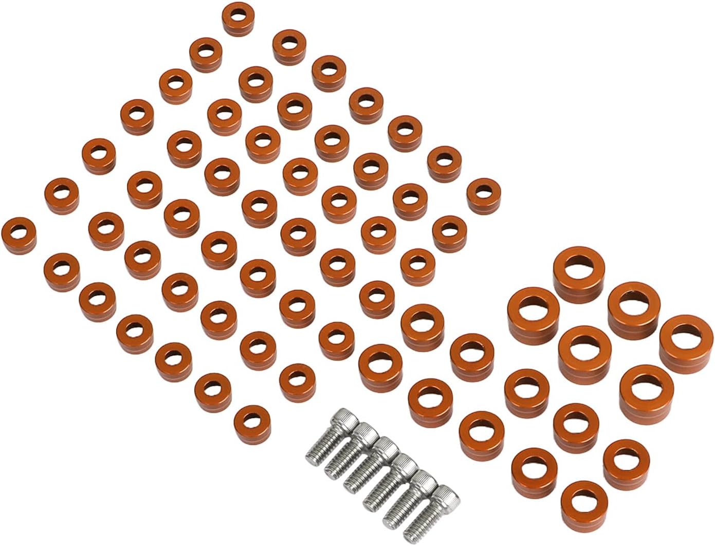 66pcs Motorcycle Orange Engine Bolt Caps Screw Cover for Harley Sportster Dyna Softail Touring Electra Glides Road Glides Road Kings Street Glides and Trikes