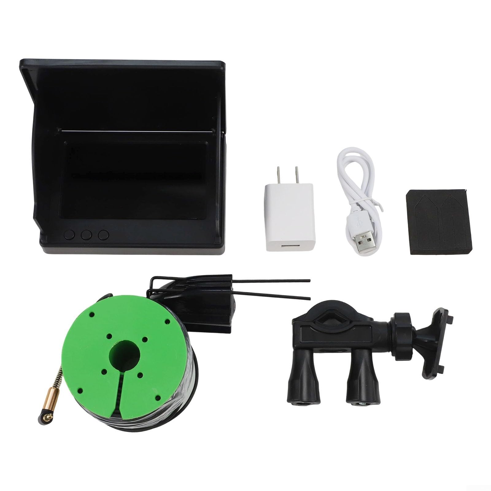 Cámara de pesca subacuática con visión nocturna y gran angular de 220°, buscador de peces HD con pantalla de 4.3 pulgadas, equipo portátil de pesca en hielo para condiciones de poca luz, negro (50 m)
