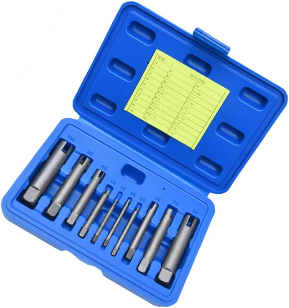 Homoyoyo 10pcs Alloy Screw Extractor Set Broken Tap Extractors Kit for Rusted/broken Bolts Remover Multi-specifications M10-30mm