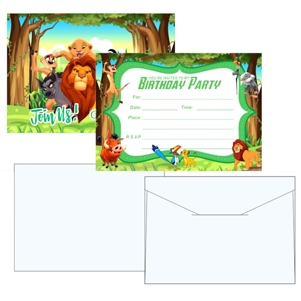 Plantilla De Invitación De Cumpleaños Para Niños Del Rey León | PosterMyWall, image size:1001x1001