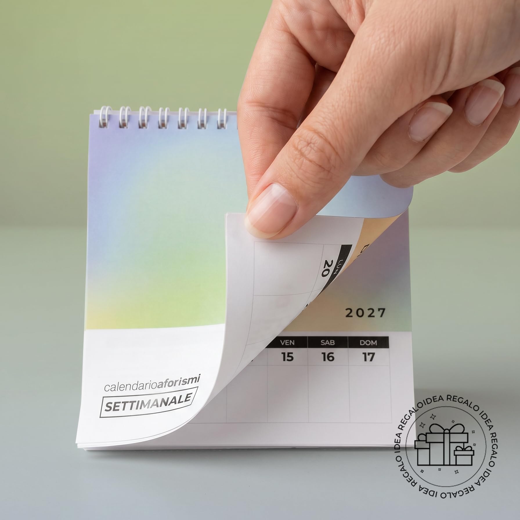 Q&B Grafiche Wochenkalender 2027 für den Schreibtisch mit Spirale | Motivationssprüche und Zitate | Tischkalender für Büro, Zuhause und Arbeitszimmer (2027 | 3 Stück)