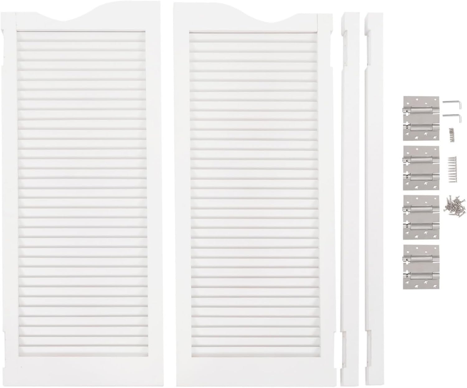 Swinging Door, Saloon Doors Porch Entrance Interior Door for Kitchen Partition Doorways Bar, 36" W x 42" H Wood Cafe Door with Hardware, White