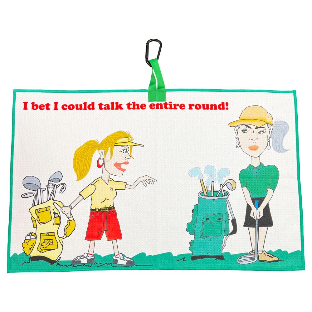 Giggle Golf Talk The Entire Round Golf Towel | Funny Golf Gift