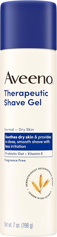 Therapeutic Shave Gel for Women & Men, Sensitive Skin Shaving Cream with Prebiotic Oat & Vitamin E, Helps Prevent Razor Bumps & Skin Irritation, Soothes Dry Skin, Fragrance-Free, 7 Oz