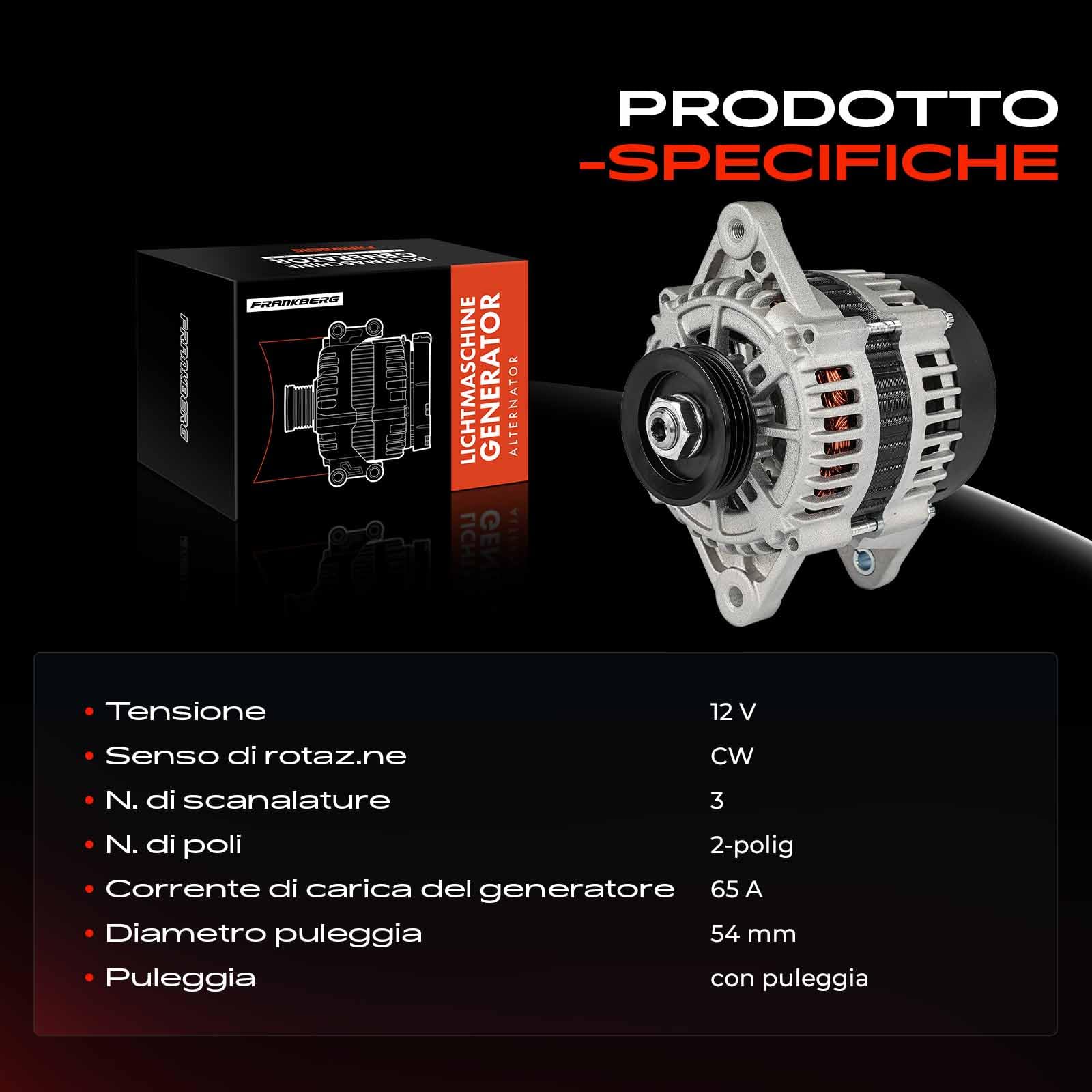 Frankberg Alternatore generatore 96567255 | 96567255; Compatibile con: Matiz M200 M250,Matiz M100 M150