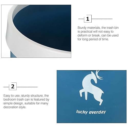 Miniatura 6 de Cabilock Cubo de basura de plástico para baño, cubo de basura para dormitorio, cocina, basura, cesta de basura de pedal blanco, papelera de plástico