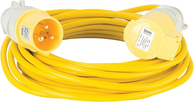Defender Power and Light E85118 Defender 10M Extension Lead-16A 1.5mm Cable-Yellow 110V, 110 V