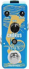 Stax Pedal de guitarra Chorus Pure Analog Metal Shell Pedal de efeito de guitarra para guitarra elétrica com som de coro alto quente e claro tamanho mini True Bypass.