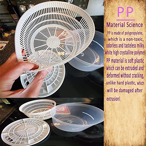 5L Salad Spinner Vegetable Washer Fruit Vegetable Bowl Foldable Salad Spinner with Lid Veggie Dryer Lettuce Kitchen Tool Set Dryer Salad Shooter Small Salad Spinner - immagine 5