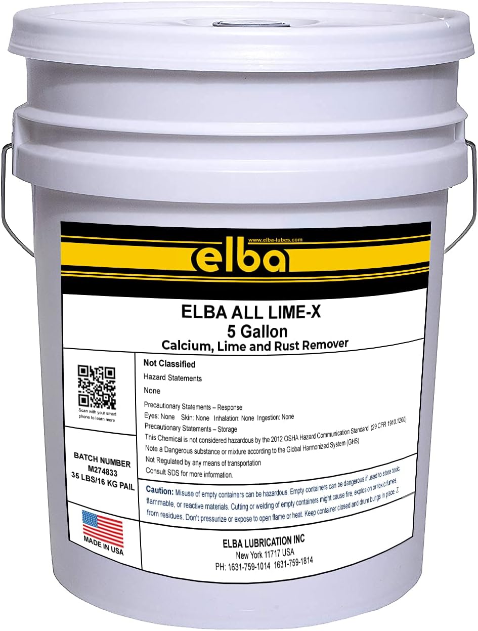 elba CALCIUM LIME SCALE, RUST CORROSION REMOVER. CLEANER. DESCALER. FOR ALL ALUMINUM COMPONENTS (5 GALLON PAIL)