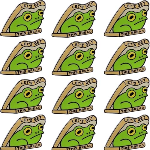 Let's Get This Bread Frog �������u���[�`�A�G�i�������y���s���o�b�W �ߗރo�b�N�p�b�N�p�A2/5/12�Z�b�g, 1.2 inch x 0.8 inch, ���� �G�i�����B, �W�F���X�g�[���Ȃ�