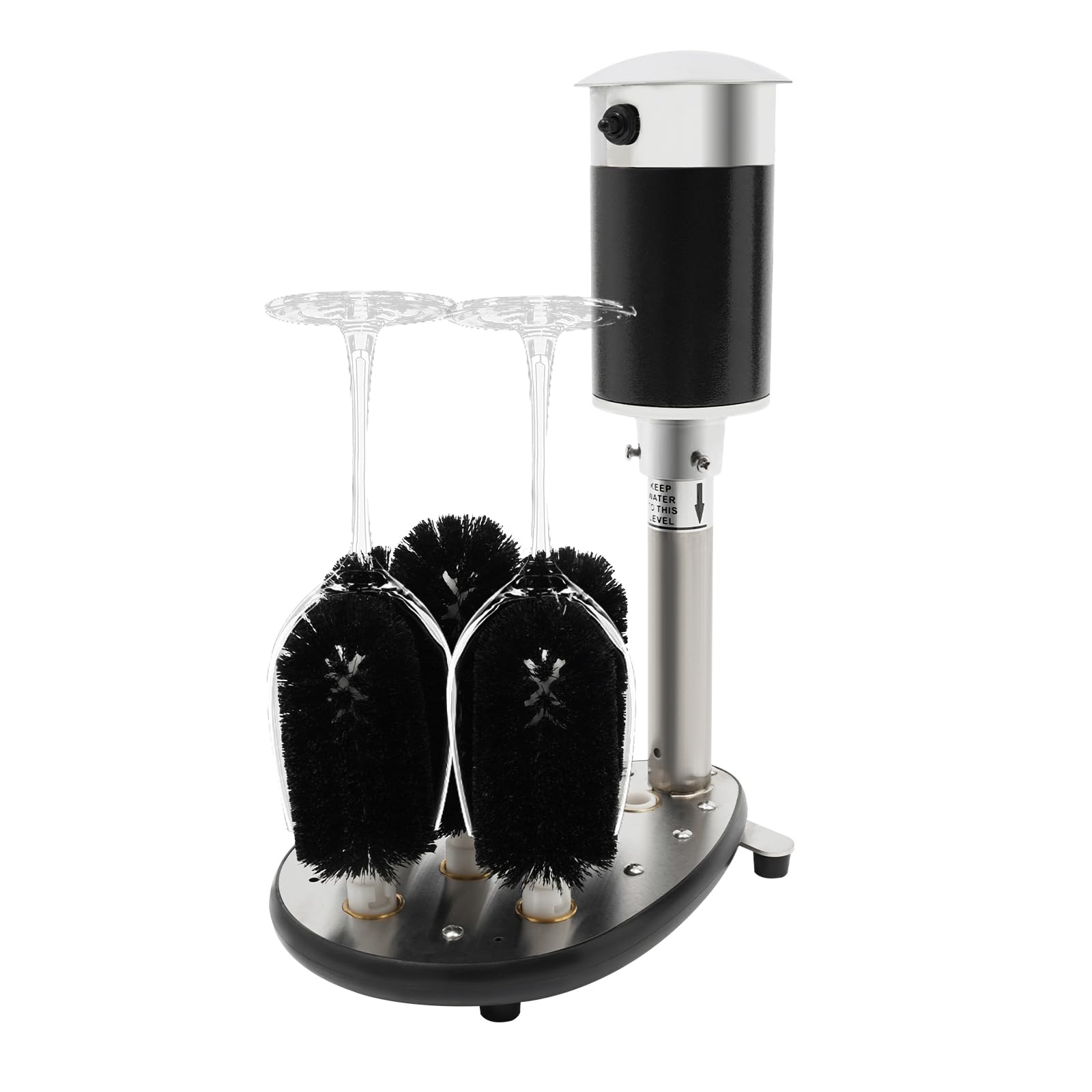 5-Brush Electric Glass Washer, Commercial Cup Cleaning Machine, 240rpm Speed Wine Glass Cleaning Machine, Bar Glass Washer for Hotels, Office, Restaurants