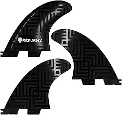 Jogo de Quilhas Triquilha Compatível FCS2 (II) - Tamanhos M3 e M5 Híbridas Fibra de Vidro e Nylon - Kit Surf Performance Rígida - Mais Velocidade e Drive - Material Reforçado