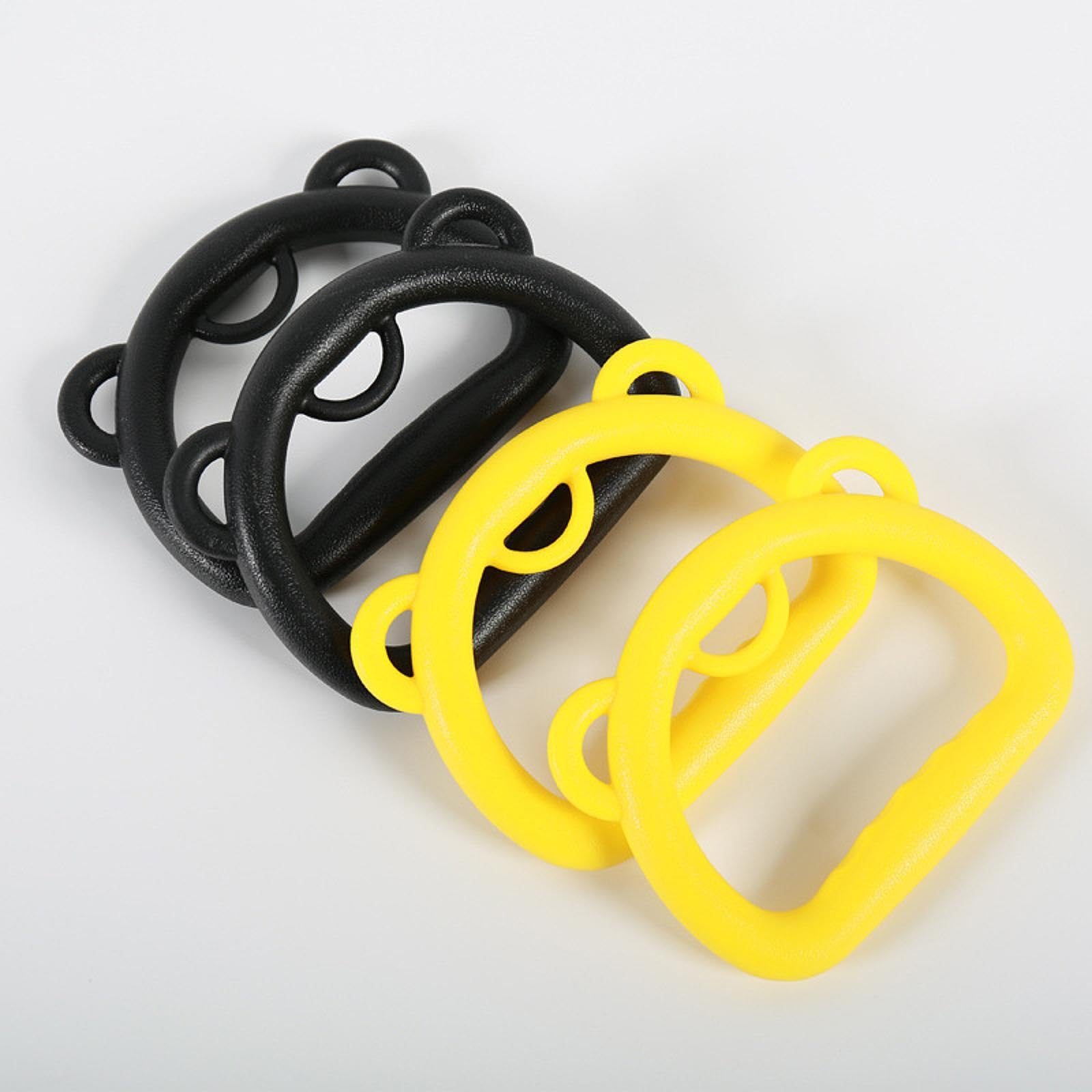 Yiju 2 Pieces Gymnastics Rings Nonslip Handles Easy Install Practical Indoor Pull up Exercise Bar Attachment Portable for Children, Black