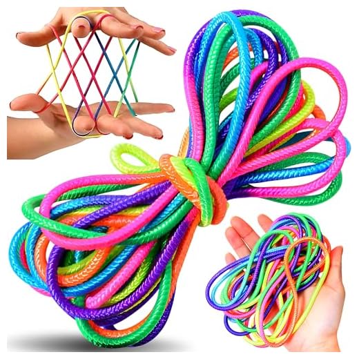 Retoo Juego de Dedos Cuerda Flexibles Finger Twist Cordón Arcoíris, Juego de Dedos Cuerda, Cuerda De Dedos, Juegos De Habilidad, Flexibles para Niños, Uego de Hilos para Niñas y Niños