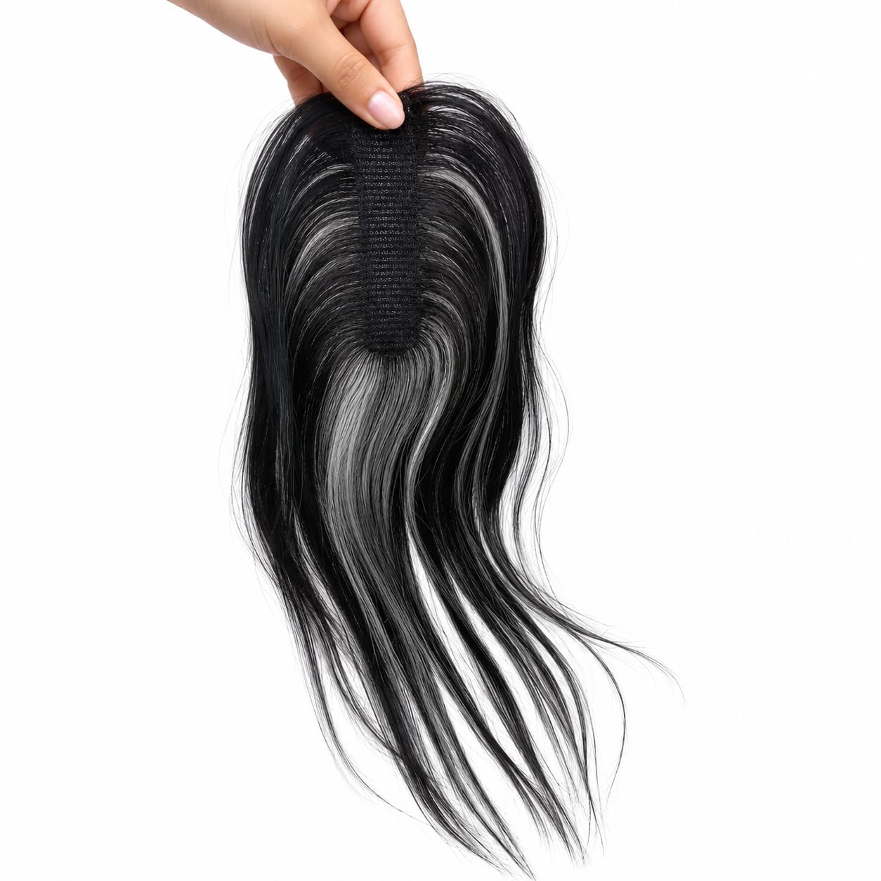 Hairarchy Hair Magic Topper for Women | Clipless Scalp Coverage Solution | Human Hair Topper for Hair | (12 Inches, Natural Black)-image-9