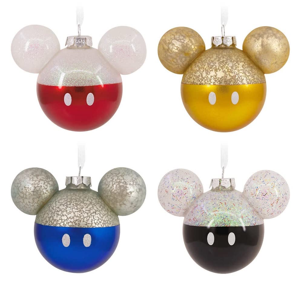 Amazon.com: Hallmark Disney Mickey Mouse Icon Glass Ornaments Set