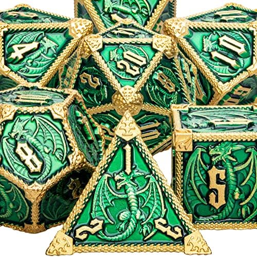 ARUOHHA Dungeons and Dragons Dice Metal DND Dice Set D and D Dice with Gift Box 6 Sided Polyhedral Dice for RPG Pathfinder Warhammer Board Games Role Playing Dice D&D Dice Set D20 D12 D10 D8 D6 D4