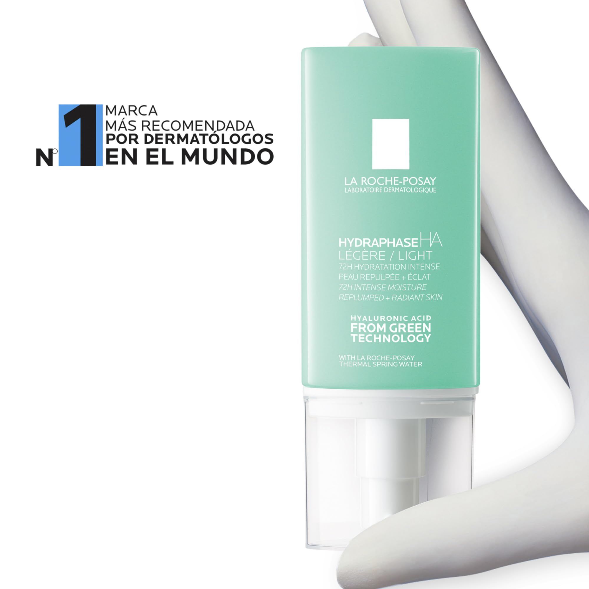 La Roche Posay Tratamiento Dermatológico Hidratante Intensivo, Piel Rehidratada y Luminosa durante 72 Horas, Fórmula con Ácido Hialurónico y Agua Termal, Hydraphase HA Ligera, 50 ml
