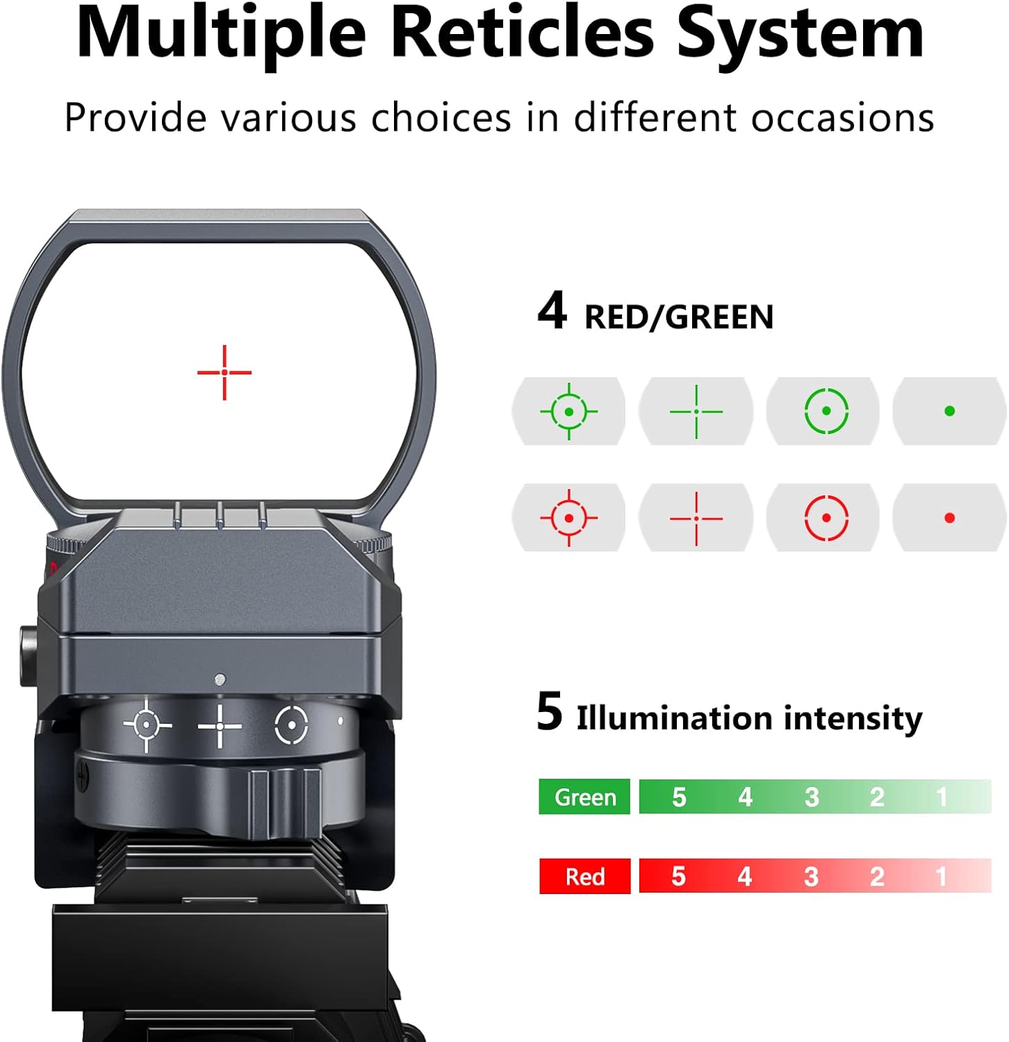 CVLIFE 1X22X33 Red Green Dot Gun Sight Scope Reflex Sight with 20mm Rail