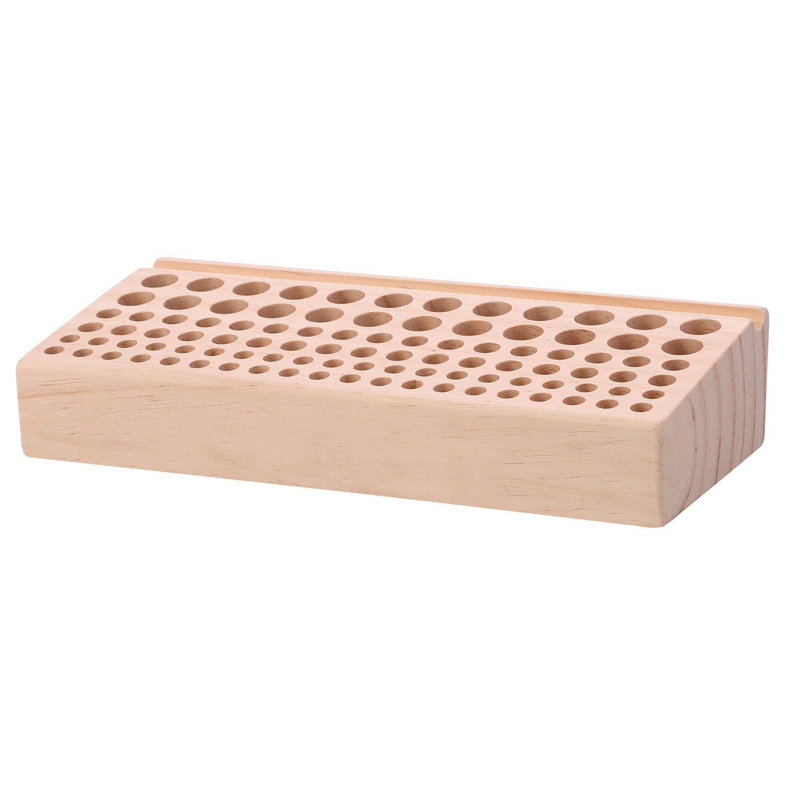 Wooden Leathercraft Tools Rack, Pine Wood Practical Leather Craft Tool Organizer Multifunctional Carving Tool Storage Rack for Leather Working (98-well)