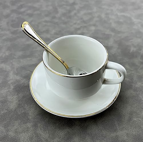 Miniatura 7 de Juego de cubiertos de lujo para 10, cubiertos de acero inoxidable estilo palacio real retro con borde chapado en oro, vajilla de 40 piezas para