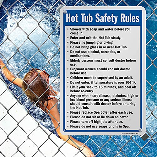 Cartel de reglas de seguridad para jacuzzi 18x12 pulgadas miniatura 3