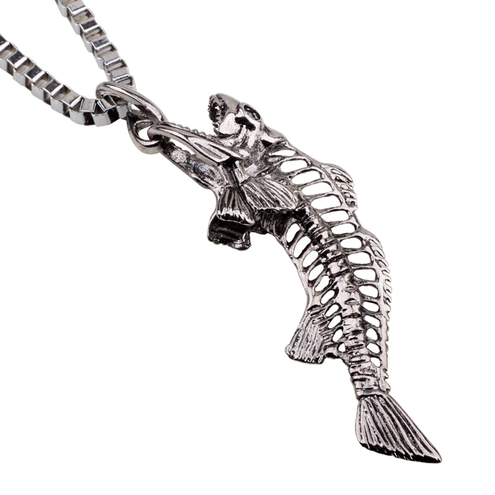 Zhantie Cretaceous Style Necklace Fish Skeleton Rear Viewm Mirror Decoration Hanging Ornament for Car