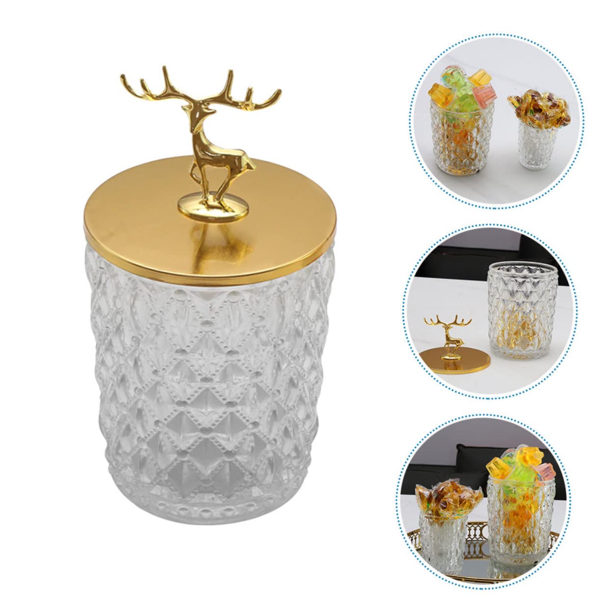 Glas Bonbondose mit Deckel, Transparent, für Trockenfrüchte und Kaffee