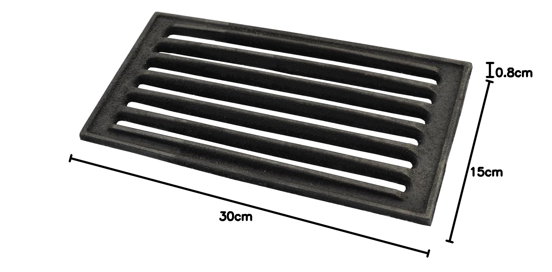 SEZAM Parrilla de hierro fundido para horno, 30 x 15 cm, diferentes diámetros, apta para estufa de chimenea, rejilla para horno, rejilla para el carbón