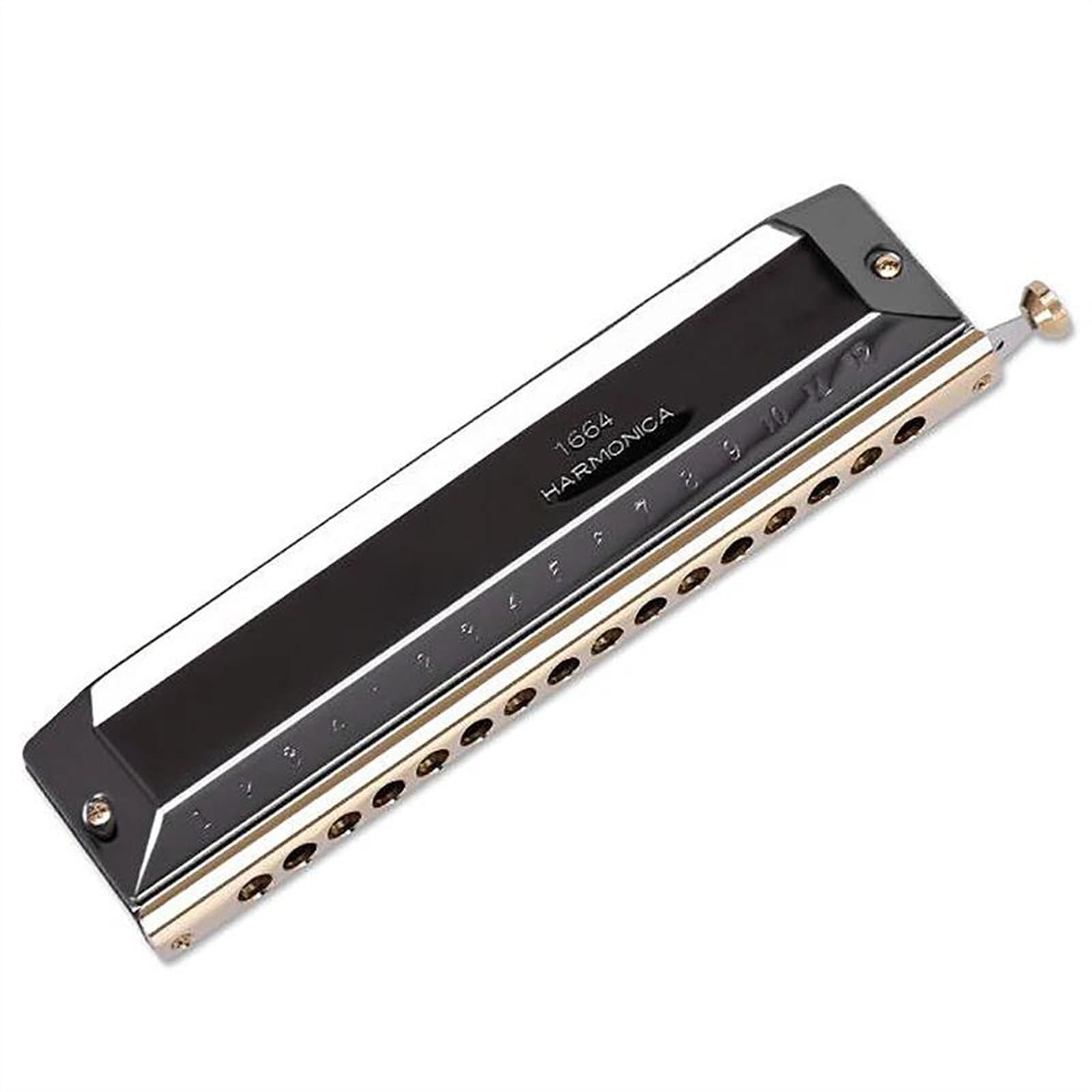 Mundharmonika Chromatische Mundharmonika 16 Löcher 64 Töne Tonart C rundes Mundstück Mundharmonika für High-End-Interpreten