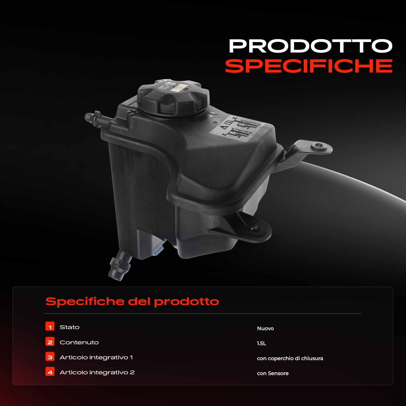 Frankberg Serbatoio di Espansione Refrigerante Intestazione Diesel Compatibile con X1 E84 2.0L Serie 3 Touring E91 2.0L Serie 3 E90 2.0L Serie 1 E81 2.0L Serie 3 Touring E91 3.0L SKEPT0146