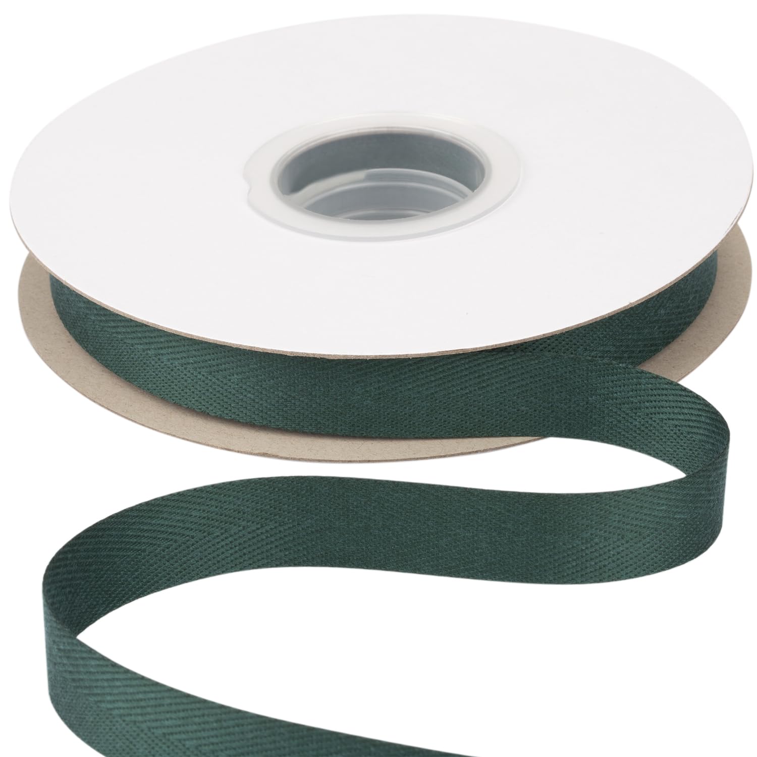 Ribbonitlux Tape Twill Ribbon 16mm x 22.5 Meters, Soft Spruce Herringbone Bias Tape for DIY Craft Sewing, Gift Wrapping, and Home Decor