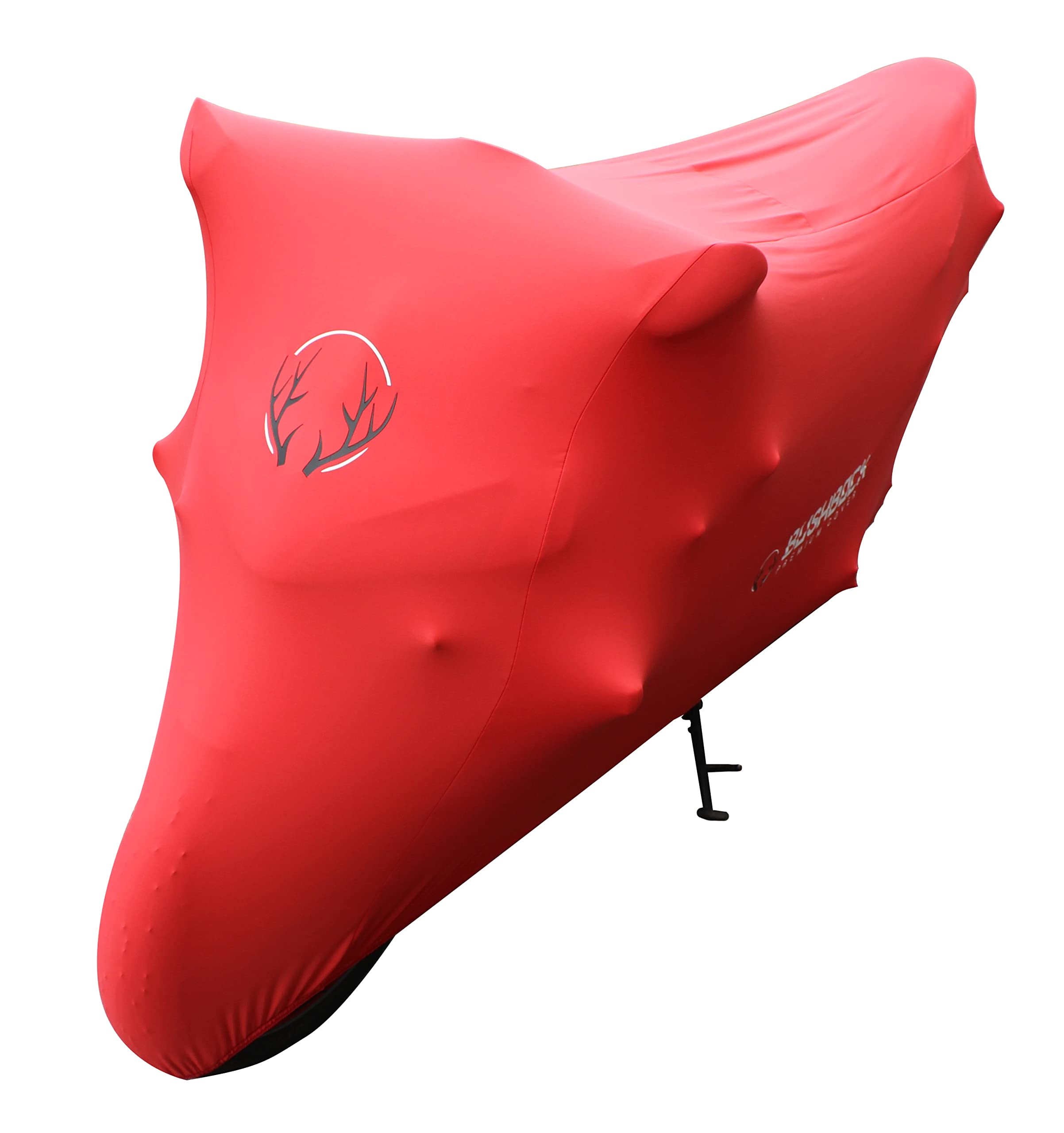 BUSHBOCK Premium Bâche BUSHBOCK® Premium Bâche d'intérieur pour Moto, Protection Contre la poussière, Tissu élastique en Velours Respirant (ML, Rouge)