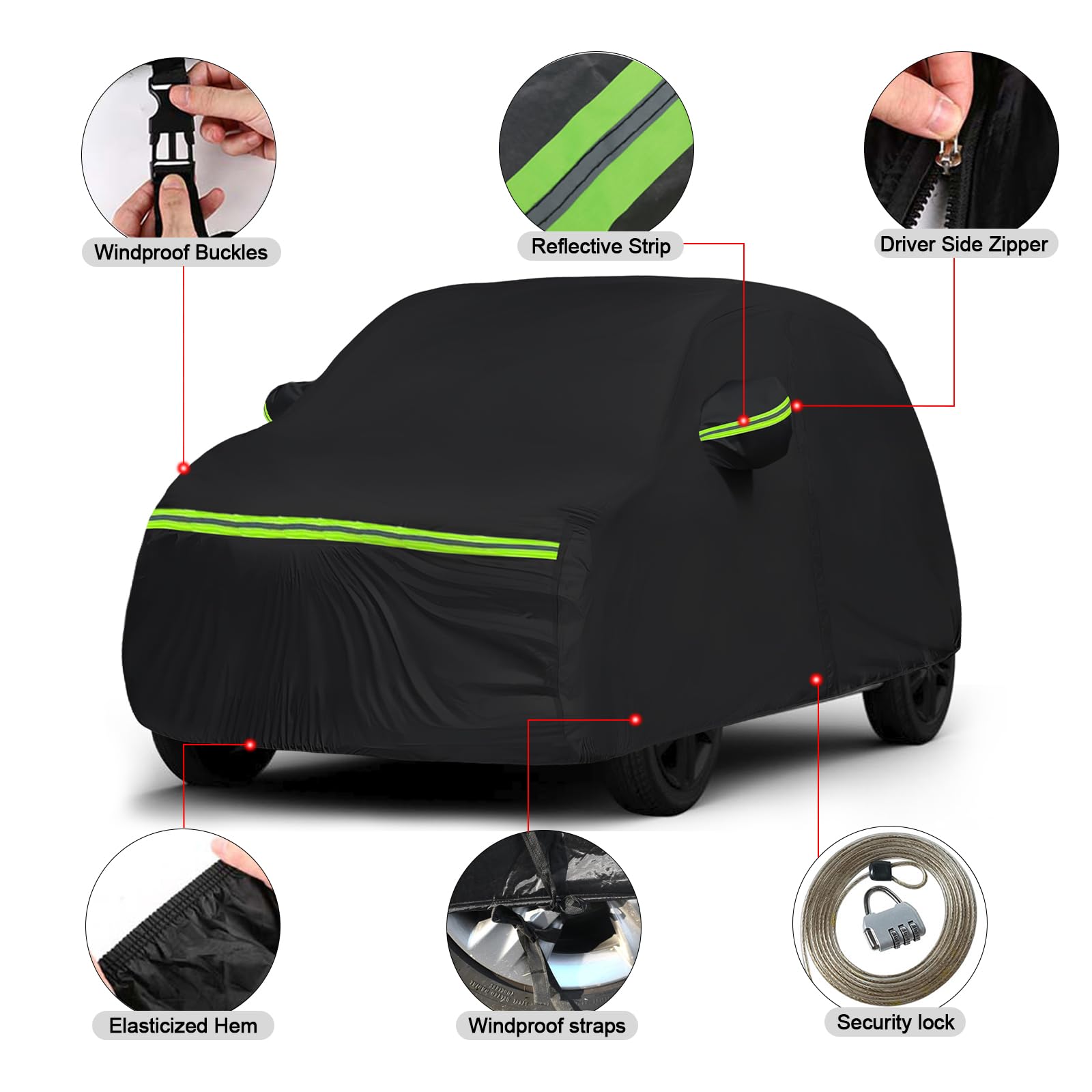 Funda Coche Exterior Compatible con Ligier JS50 JS60 2012-2025, Cubierta para Coche Impermeable, Coberturas Completas con Tira Reflectante