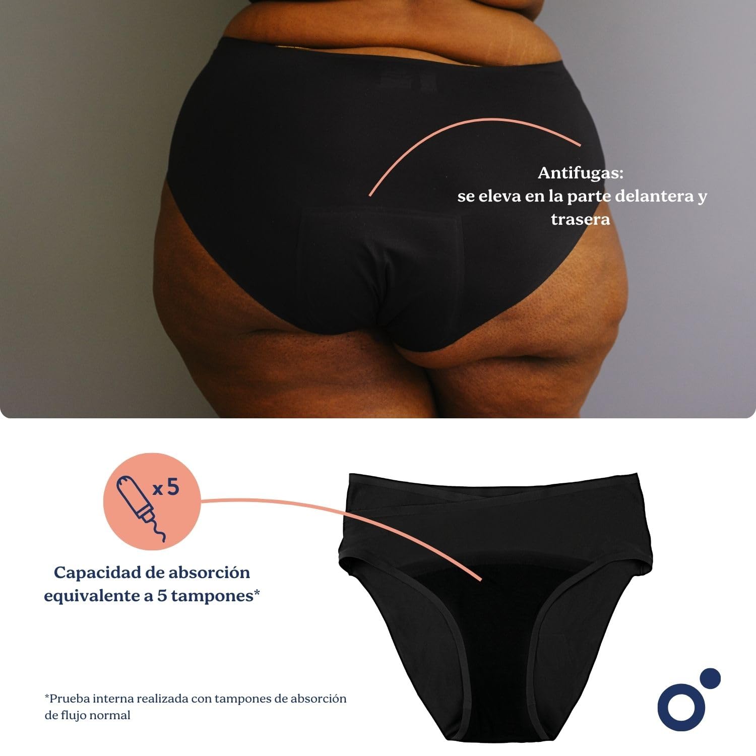 Doomoo Braguitas posparto XS/S/M: Ideal para el Postparto y Durante la menstruación, ultraabsorbente, protección Durante 12 h, Suave y elástica, imprescindible para el posparto, Color Negro