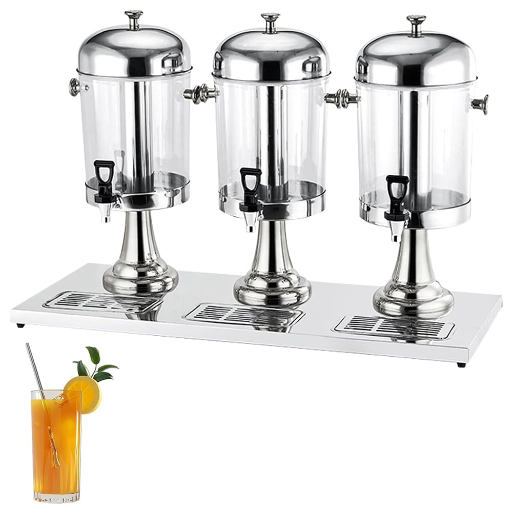 Distributeur boissons tube glaçons transparent triple réservoir avec robinet