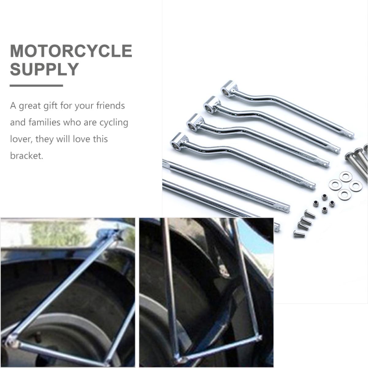 Alforjas Accesorio Resistente de Hierro Plata para Motocicleta Soporte Ofrece Que Amplio Espacio para Viajes Largos y Cortos