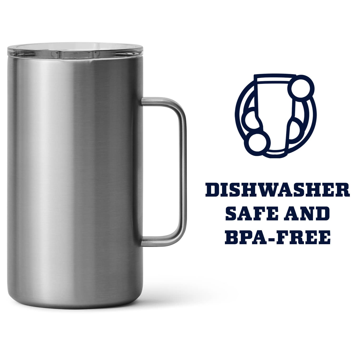 YETI Rambler 24 oz Mug, Vacuum Insulated, Stainless Steel with MagSlider Lid, Stainless