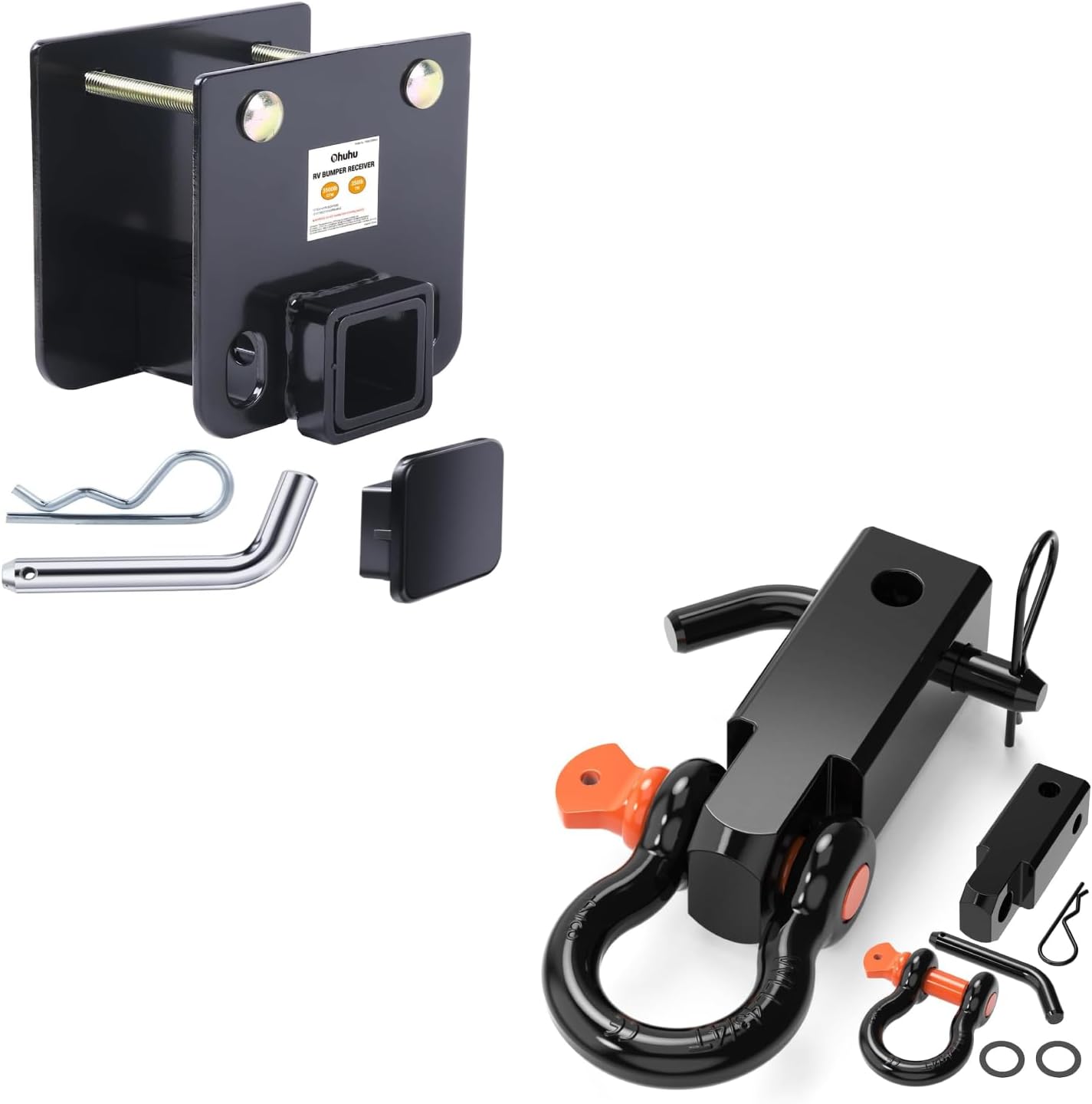 Ohuhu Shackle Hitch Receiver + RV Bumper Hitch Receiver