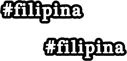 Filipina - Hashtag - Adhesivo de vinilo blanco y negro impermeable para coche, portátil, ventana de pared