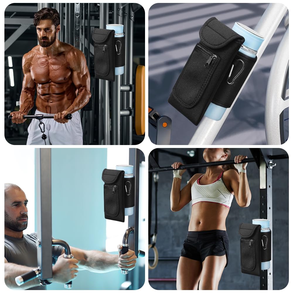 Bolsa Magnética Gym para Botellas, Soporte Móvil para Gimnasio y Exterior, Negro
