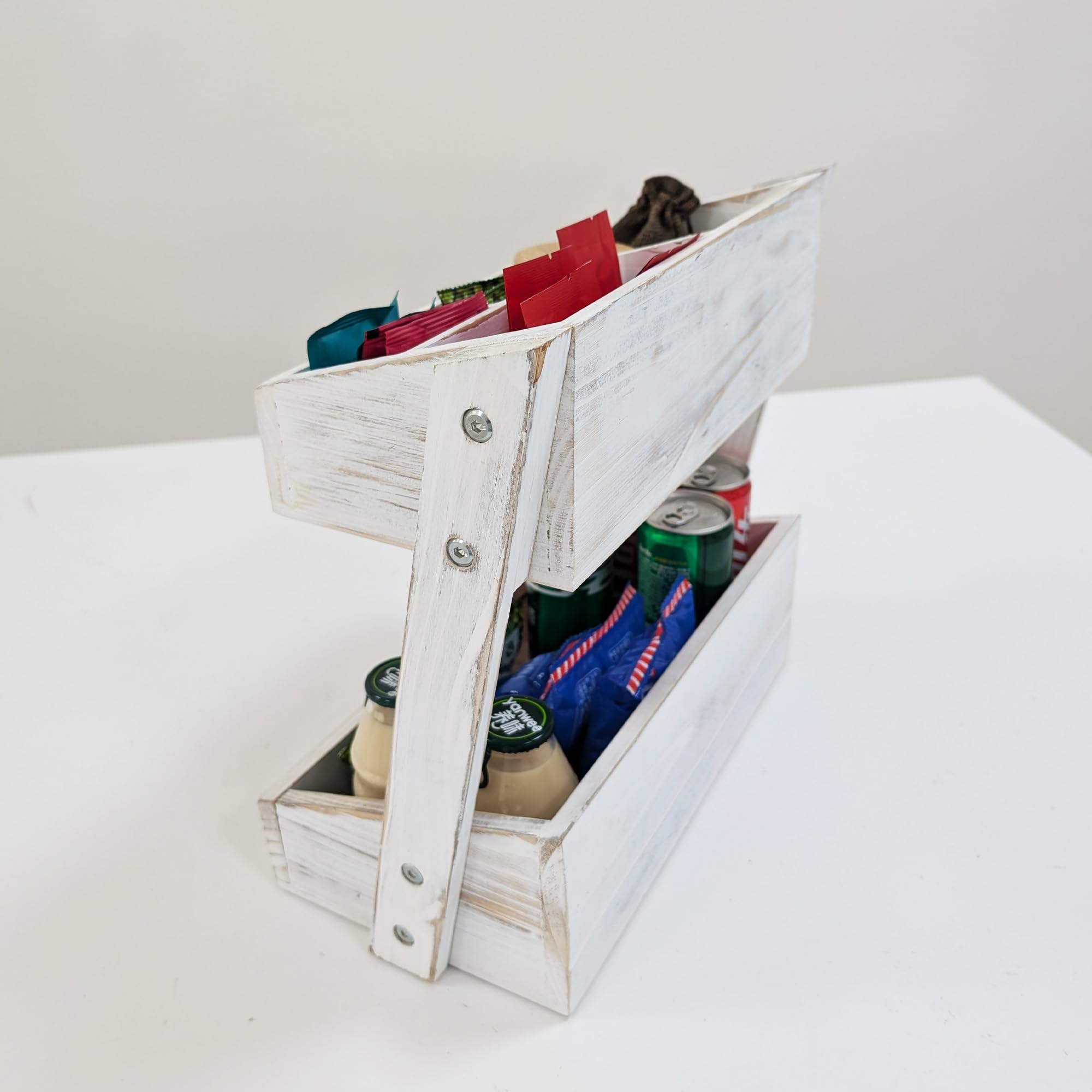 Accessoires et organisateur de bar à café en bois – Organiseur de station de café indispensable pour comptoir, décoration de bar à café, support de sirop et organisateur de condiments – Blanc Estacion