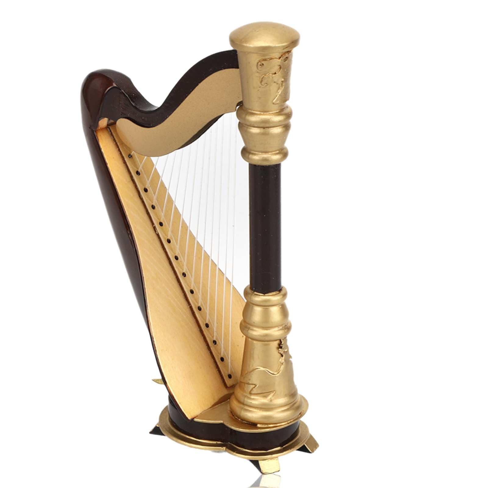 Mini Modèle De Harpe, 16 Cm, Modèle De Harpe En Bois Fait à la Main, Ornement, Instrument De Musique, Décoration Miniature, Figurine De Harpe Rétro Pour la Décoration de la Maison Et du Bureau