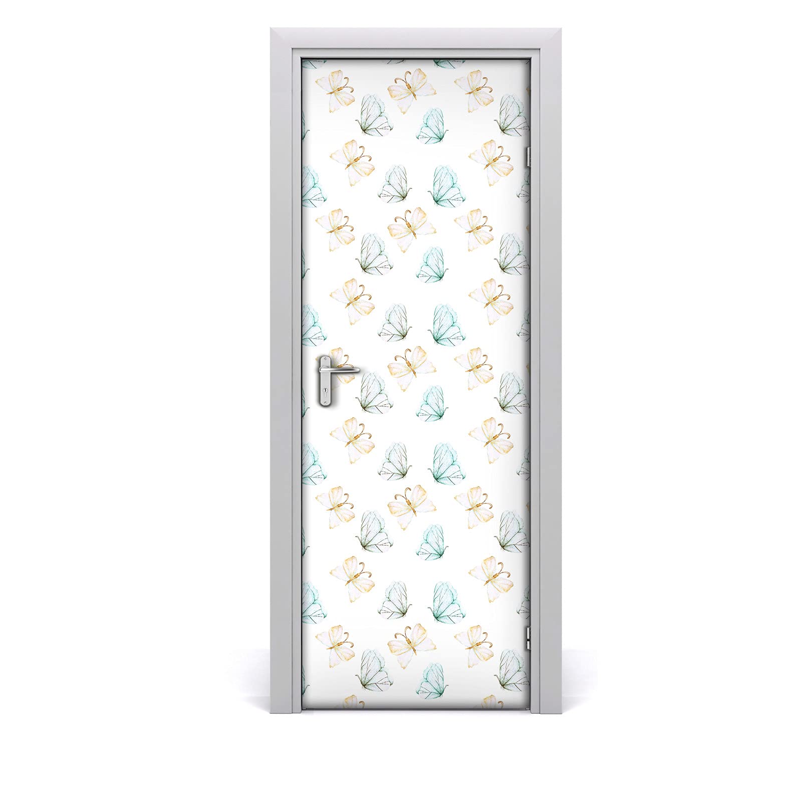 Papier peint sur la porte 85x200 cm autocollant imperméable motif papillons