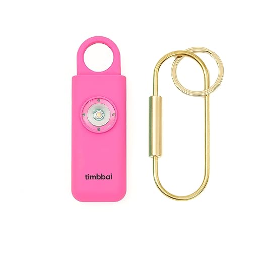 timbbal® Personal Safety Alarm - 130dB Loud Siren with Strobe Light - Self Defense Alarm - 5 Colors Available (Black)