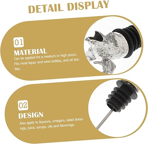 Miniatura 3 de Cabilock Vertedores de botellas de vino y licor de metal con forma de cabeza de ciervo para profesionales de bares