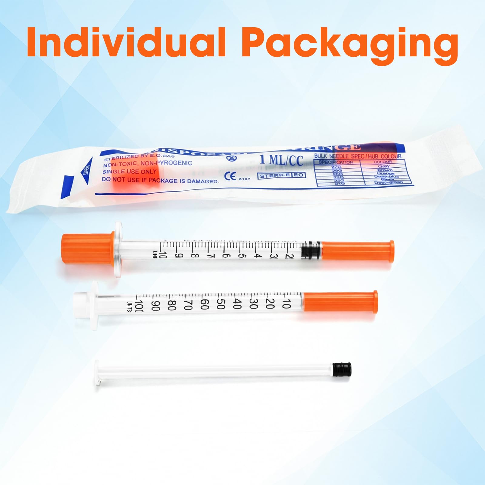 100 Stück 1ml Mehrzweck Messwerkzeuge(30g 8mm), Einzeln verpackt, Laborzubehör (100)