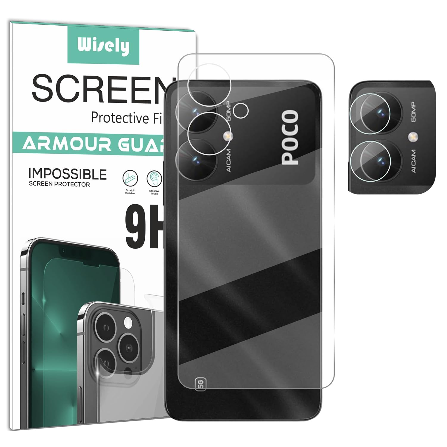 Wisely 2in1 Camera Lens Nano Glass + Anti Scratch TPU Back Guard Screen Protector for Poco M6 5G - |Back + Camera Guard| (B0D9QNFPRJ) Amazon Price History, Amazon Price Tracker